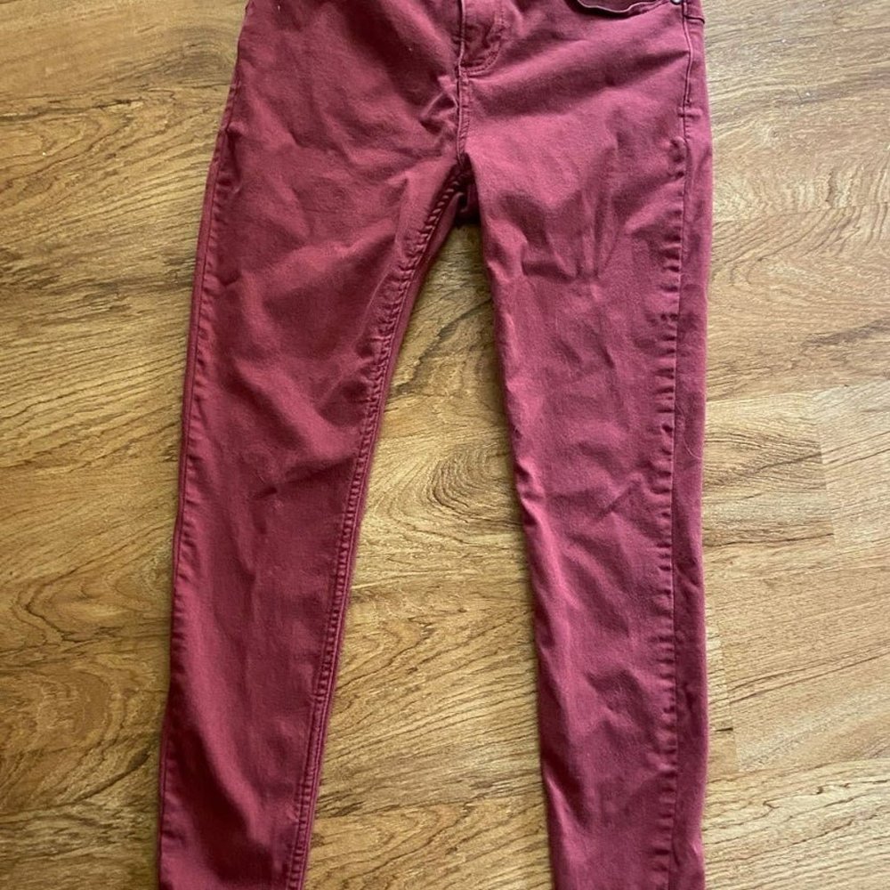 Red High Waisted Skinny Jeans